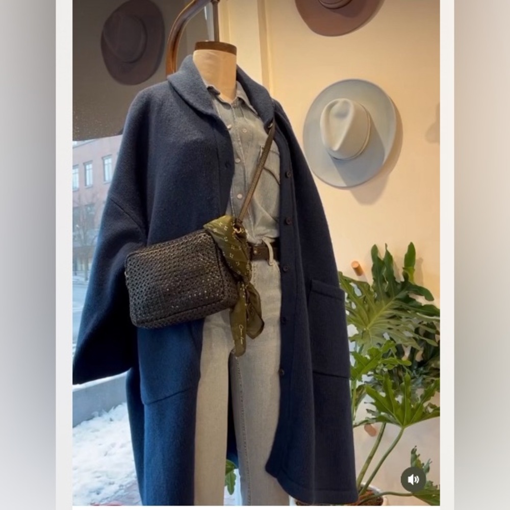 Demylee Jabre cardigan. Size small (very oversized). Indigo/navy. NWT
